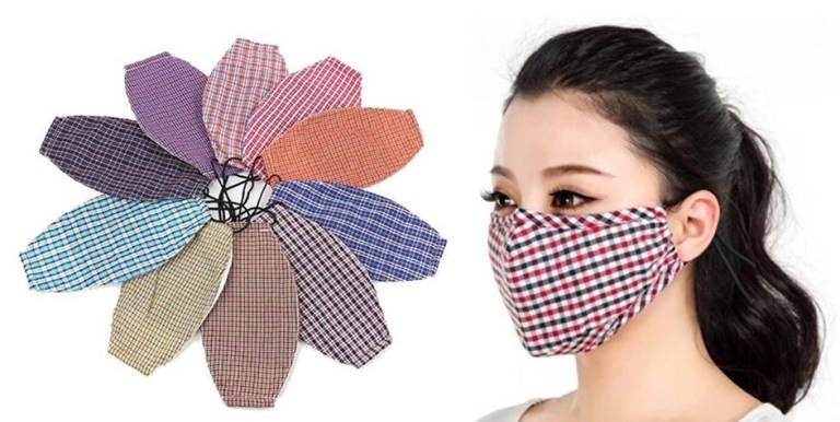 Vietnã e a moda - máscara com ajuste no nariz em diferentes opções.