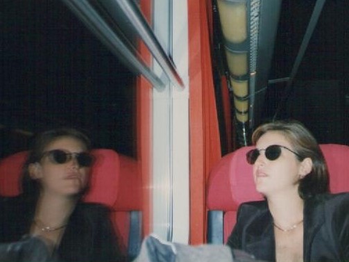 girl in the train - digitalized photo from the 90's