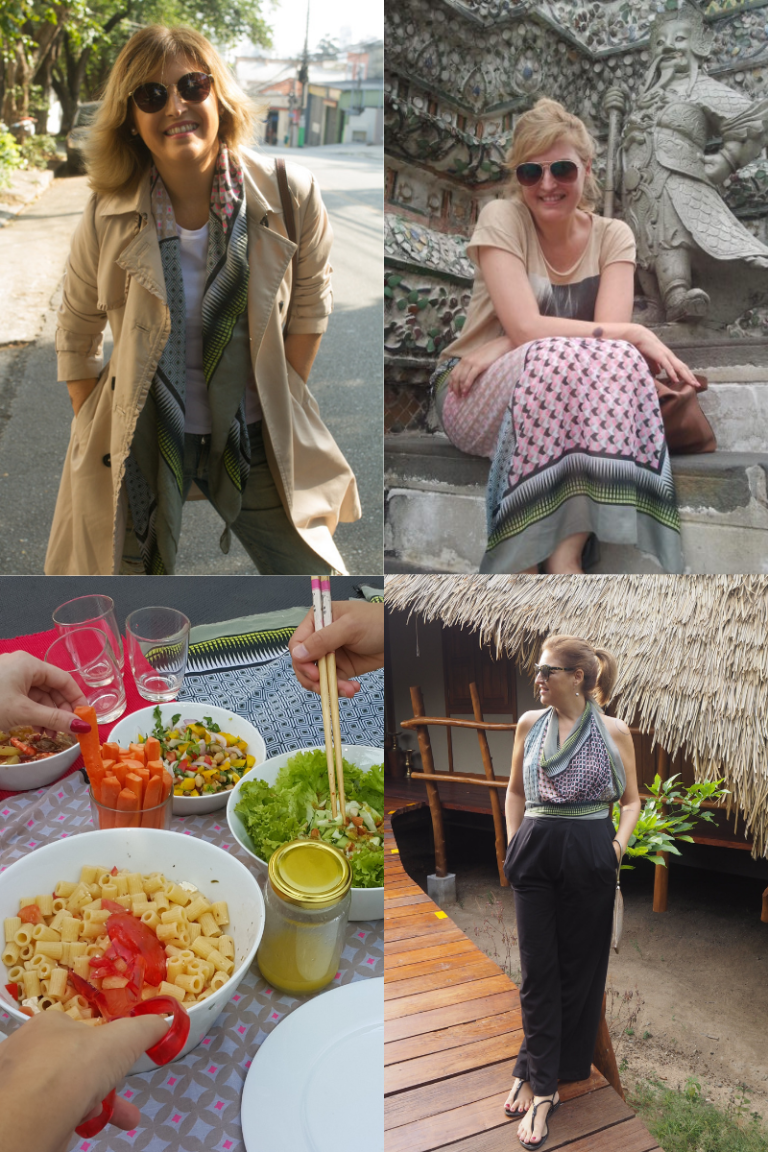 4 usos para 1 echarpe