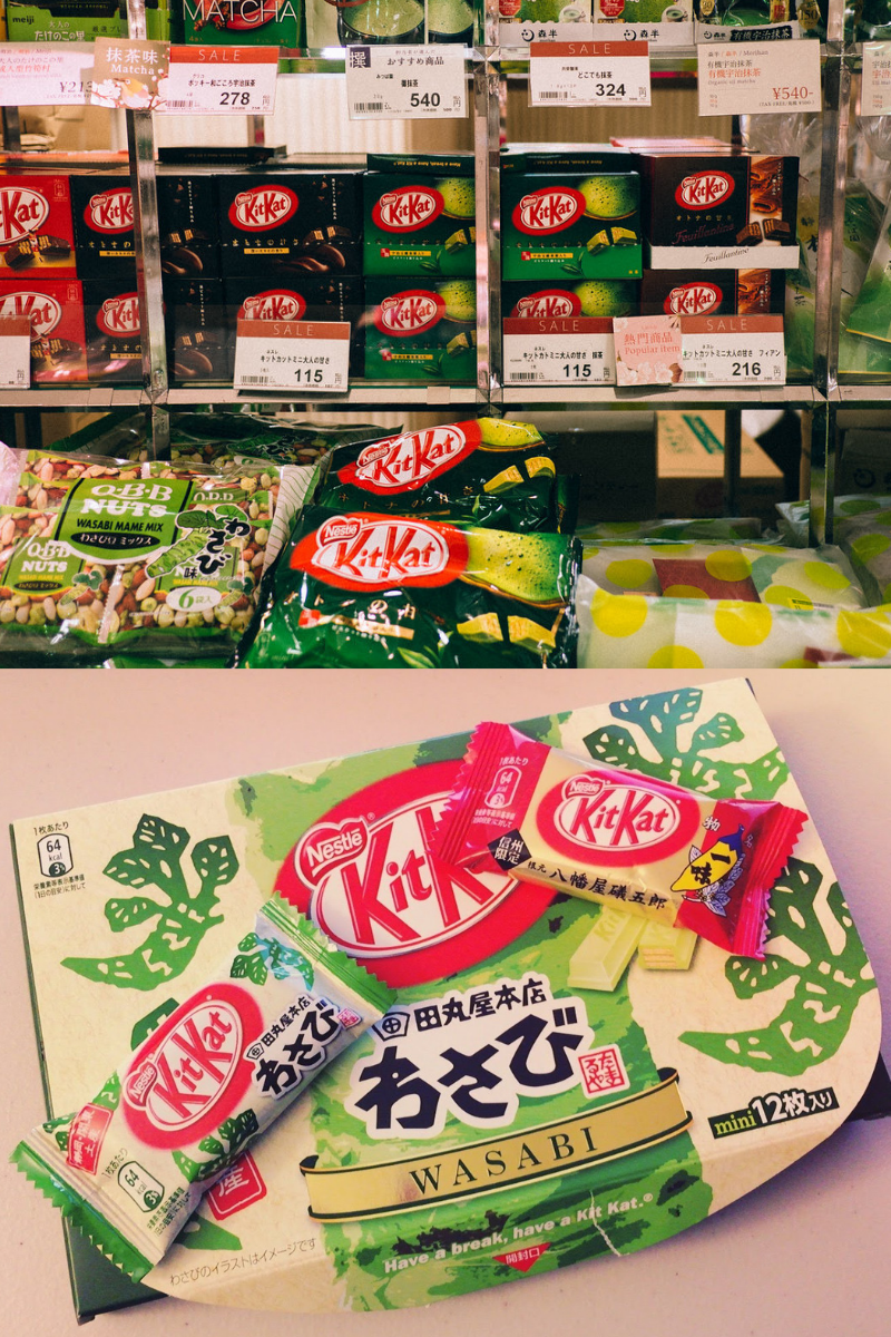 sabores exóticos de Kitkat no supermercado