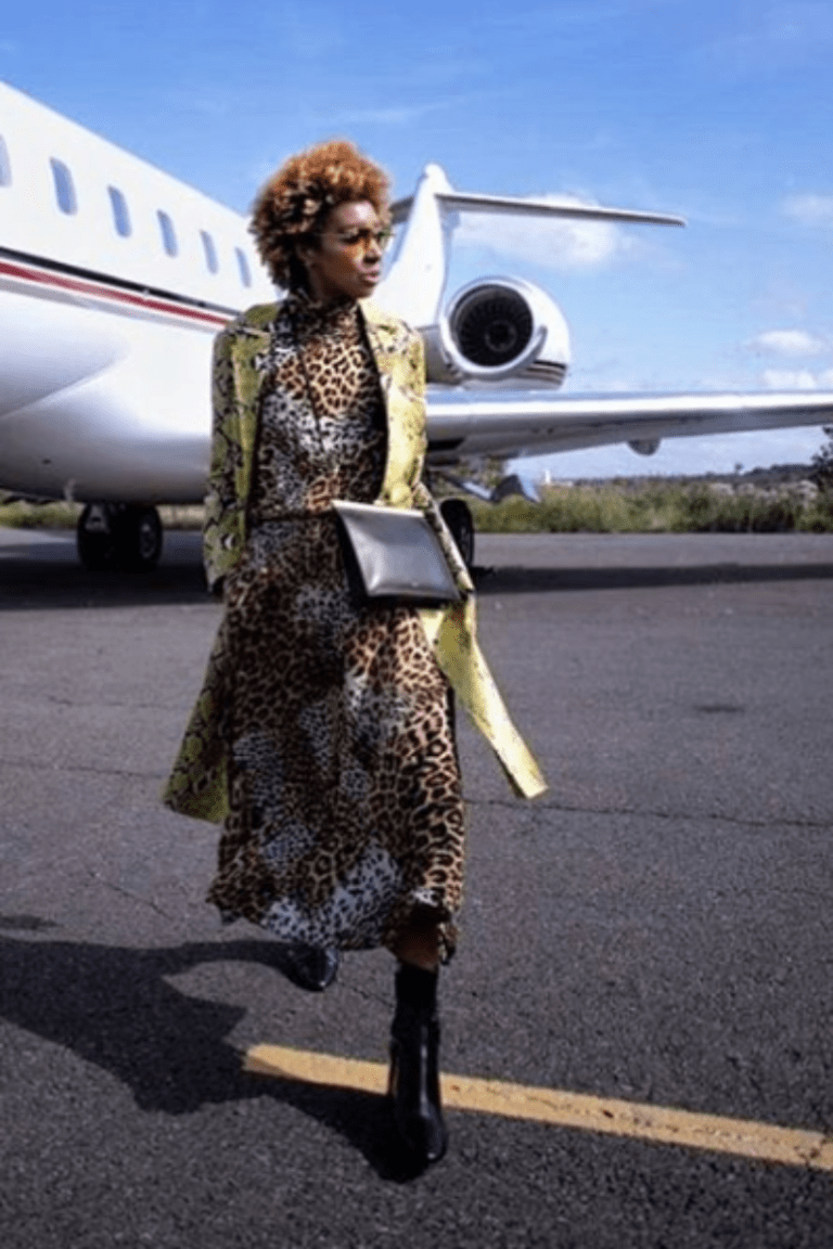 vestida para voar com conforto